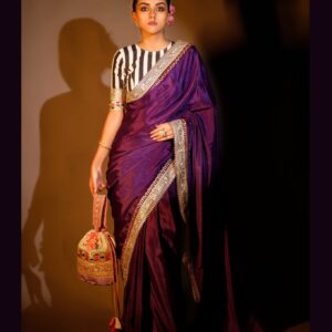 PLUM READY-TO-WEAR SAREE
