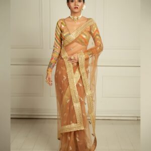 THE QUEEN'S EXOTIC EXPRESSO SAREE